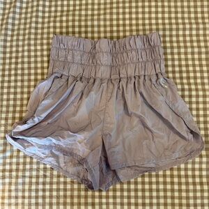 FP Movement by Free People Smocked High-Waist Lilac Athletic Shorts